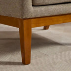 Fauteuil d'appoint à oreilles – Taupe, Moderne, Dossier haut, Polyester et bois massif, Une place