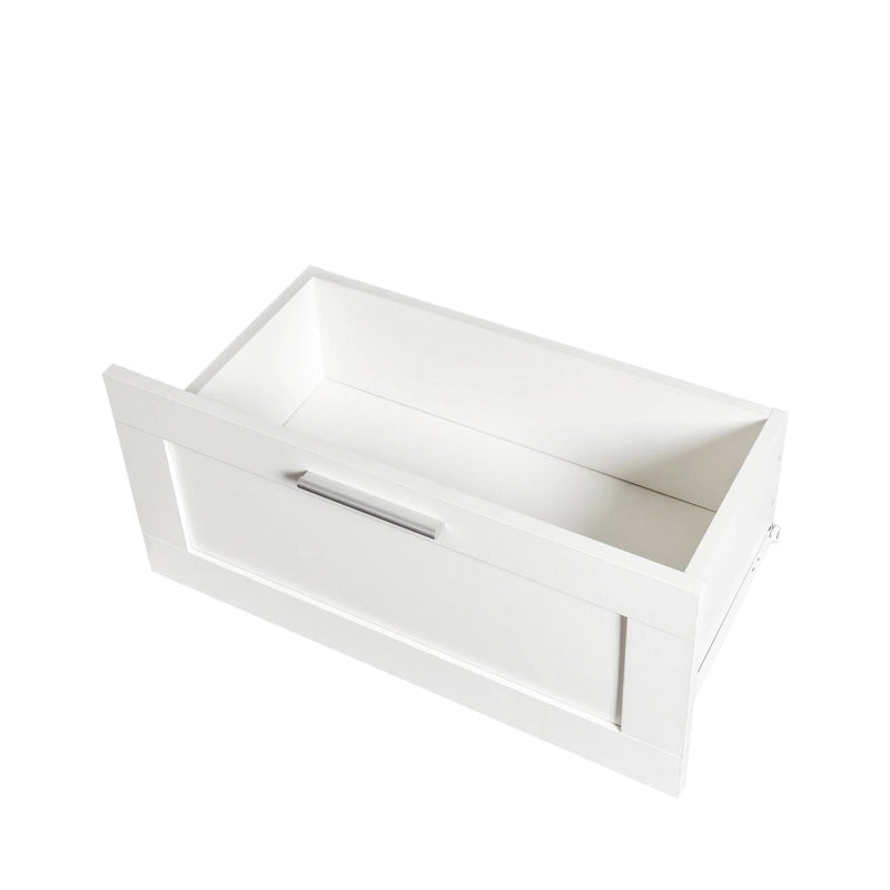 Meuble TV avec 3 étagères ouvertes et 3 tiroirs – Noir/Blanc, Panneau de densité minimaliste moderne, 1 à 2 utilisateurs