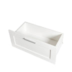 Meuble TV avec 3 étagères ouvertes et 3 tiroirs – Noir/Blanc, Panneau de densité minimaliste moderne, 1 à 2 utilisateurs