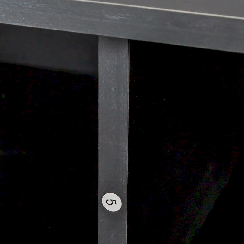 Meuble TV avec 3 étagères ouvertes et 3 tiroirs – Noir/Blanc, Panneau de densité minimaliste moderne, 1 à 2 utilisateurs