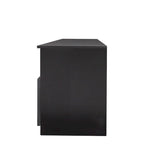 Meuble TV avec 3 étagères ouvertes et 3 tiroirs – Noir/Blanc, Panneau de densité minimaliste moderne, 1 à 2 utilisateurs