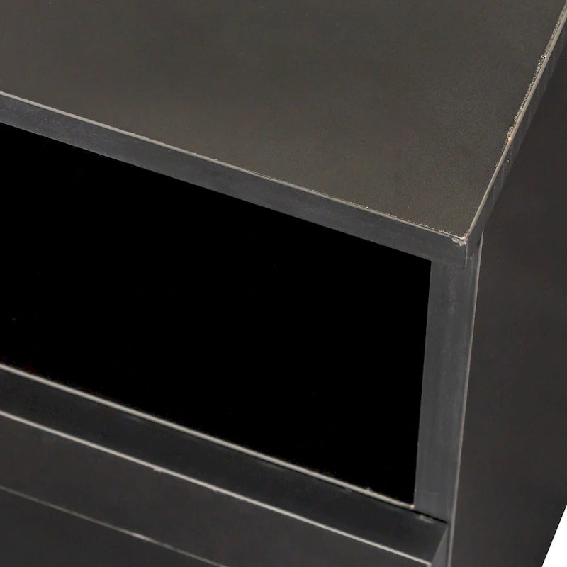 Meuble TV avec 3 étagères ouvertes et 3 tiroirs – Noir/Blanc, Panneau de densité minimaliste moderne, 1 à 2 utilisateurs