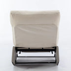 Fauteuil à bascule et inclinable en velours côtelé avec repose-pieds – Monoplace (Gris+Beige / Orange+Beige)