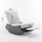 Fauteuil à bascule et inclinable en velours côtelé avec repose-pieds – Monoplace (Gris+Beige / Orange+Beige)