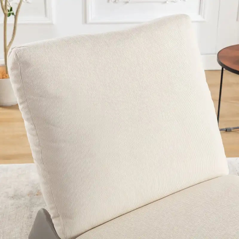 Fauteuil à bascule et inclinable en velours côtelé avec repose-pieds – Monoplace (Gris+Beige / Orange+Beige)