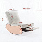 Fauteuil à bascule et inclinable en velours côtelé avec repose-pieds – Monoplace (Gris+Beige / Orange+Beige)
