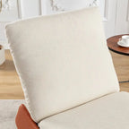 Fauteuil à bascule et inclinable en velours côtelé avec repose-pieds – Monoplace (Gris+Beige / Orange+Beige)