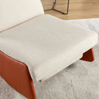 Fauteuil à bascule et inclinable en velours côtelé avec repose-pieds – Monoplace (Gris+Beige / Orange+Beige)