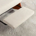 Fauteuil à bascule et inclinable en velours côtelé avec repose-pieds – Monoplace (Gris+Beige / Orange+Beige)