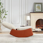 Fauteuil à bascule et inclinable en velours côtelé avec repose-pieds – Monoplace (Gris+Beige / Orange+Beige)
