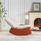 Fauteuil à bascule et inclinable en velours côtelé avec repose-pieds – Monoplace (Gris+Beige / Orange+Beige)