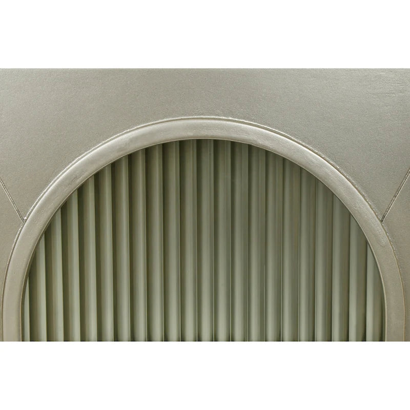 Meuble TV avec armoire de rangement et portes en verre – Bleu marine / Blanc antique / Or antique, MDF et pieds en fer style médiéval vintage, 1–2 utilisateurs