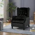 Fauteuil inclinable à dossier haut et dossier rabattable en velours noir de style Mid-Century pour 1 personne