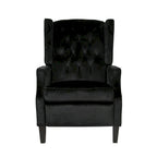 Fauteuil inclinable à dossier haut et dossier rabattable en velours noir de style Mid-Century pour 1 personne