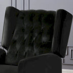 Fauteuil inclinable à dossier haut et dossier rabattable en velours noir de style Mid-Century pour 1 personne