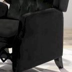 Fauteuil inclinable à dossier haut et dossier rabattable en velours noir de style Mid-Century pour 1 personne