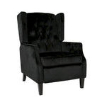 Fauteuil inclinable à dossier haut et dossier rabattable en velours noir de style Mid-Century pour 1 personne