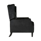 Fauteuil inclinable à dossier haut et dossier rabattable en velours noir de style Mid-Century pour 1 personne