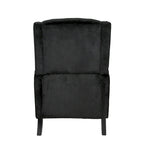 Fauteuil inclinable à dossier haut et dossier rabattable en velours noir de style Mid-Century pour 1 personne