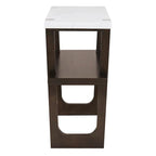 Console avec étagère – Naturel / Gris lavé / Bleu marine / Blanc antique / Espresso, dessus en bois d'hévéa rétro et effet marbre, utilisateur unique
