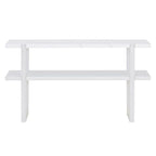 Console avec étagère – Naturel / Gris lavé / Bleu marine / Blanc antique / Espresso, dessus en bois d'hévéa rétro et effet marbre, utilisateur unique