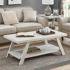 Table basse avec étagère – Blanc / Anthracite / Noir / Expresso, Placage bois dur contemporain, 1 à 2 utilisateurs