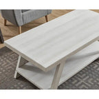 Table basse avec étagère – Blanc / Anthracite / Noir / Expresso, Placage bois dur contemporain, 1 à 2 utilisateurs