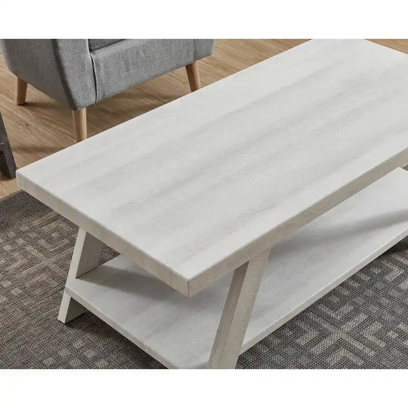 Table basse avec étagère – Blanc / Anthracite / Noir / Expresso, Placage bois dur contemporain, 1 à 2 utilisateurs