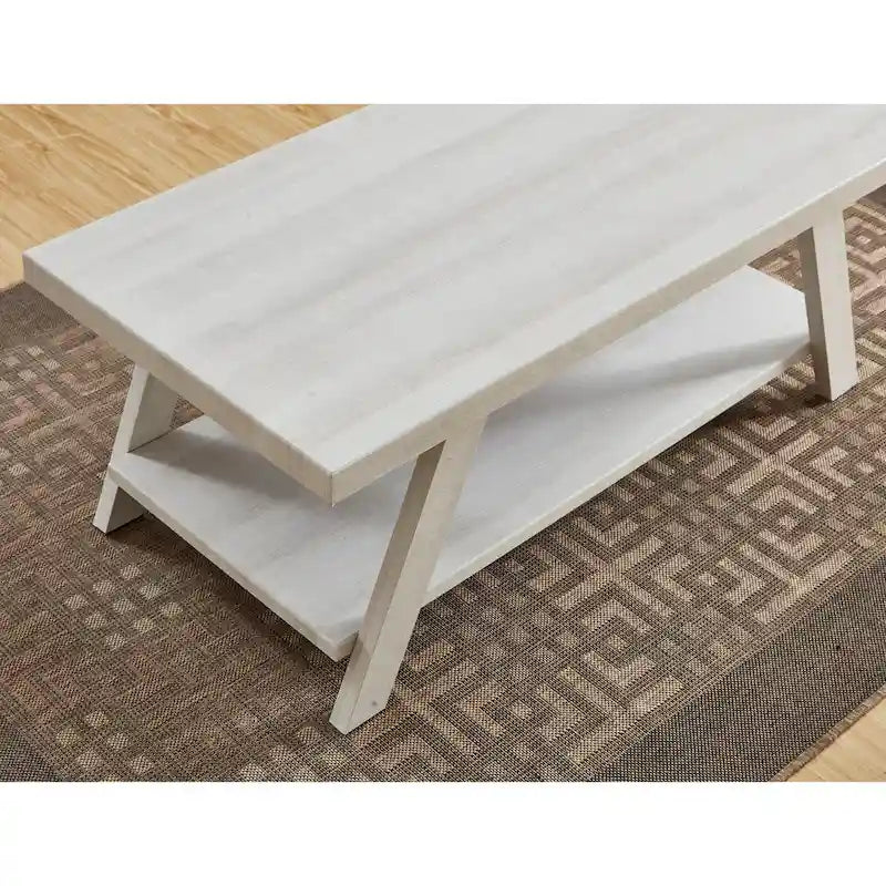 Table basse avec étagère – Blanc / Anthracite / Noir / Expresso, Placage bois dur contemporain, 1 à 2 utilisateurs