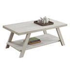 Table basse avec étagère – Blanc / Anthracite / Noir / Expresso, Placage bois dur contemporain, 1 à 2 utilisateurs