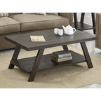 Table basse avec étagère – Blanc / Anthracite / Noir / Expresso, Placage bois dur contemporain, 1 à 2 utilisateurs