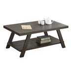 Table basse avec étagère – Blanc / Anthracite / Noir / Expresso, Placage bois dur contemporain, 1 à 2 utilisateurs