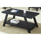 Table basse avec étagère – Blanc / Anthracite / Noir / Expresso, Placage bois dur contemporain, 1 à 2 utilisateurs