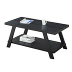 Table basse avec étagère – Blanc / Anthracite / Noir / Expresso, Placage bois dur contemporain, 1 à 2 utilisateurs