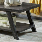 Table basse avec étagère – Blanc / Anthracite / Noir / Expresso, Placage bois dur contemporain, 1 à 2 utilisateurs