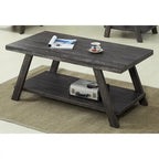 Table basse avec étagère – Blanc / Anthracite / Noir / Expresso, Placage bois dur contemporain, 1 à 2 utilisateurs