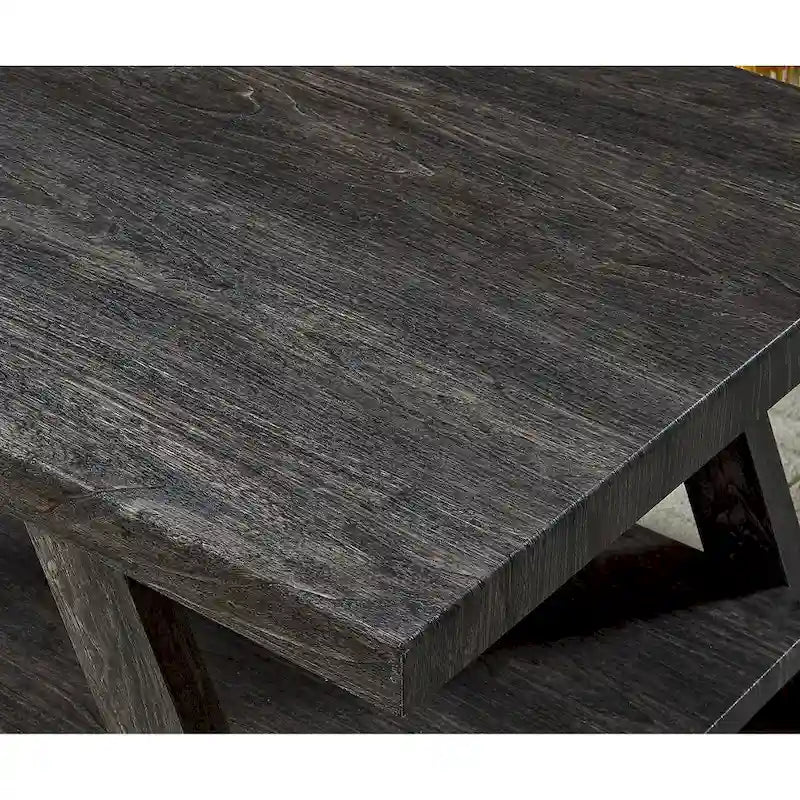 Table basse avec étagère – Blanc / Anthracite / Noir / Expresso, Placage bois dur contemporain, 1 à 2 utilisateurs