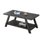 Table basse avec étagère – Blanc / Anthracite / Noir / Expresso, Placage bois dur contemporain, 1 à 2 utilisateurs