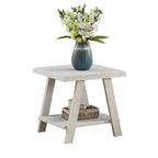 Table d'appoint avec étagère – Expresso / Blanc, Placage de bois dur contemporain, Un seul utilisateur