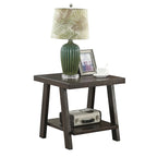 Table d'appoint avec étagère – Expresso / Blanc, Placage de bois dur contemporain, Un seul utilisateur