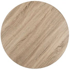 Table basse ronde – Gris clair et noir, plateau en MDF de style moderne du milieu du siècle et pieds en fer, utilisateur unique