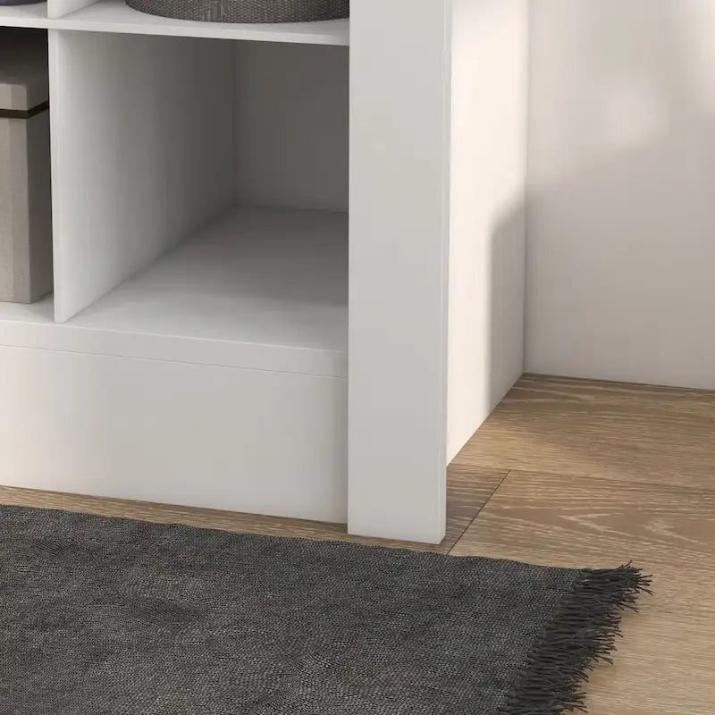 Meuble à chaussures haut et étroit blanc avec étagères ouvertes pour 36 paires