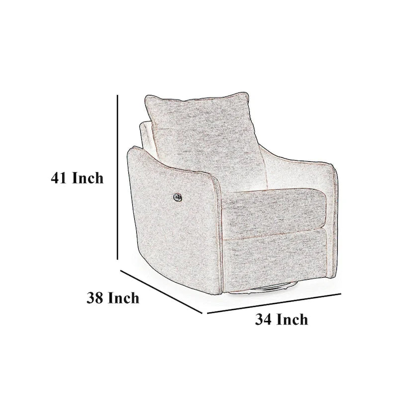 Fauteuil inclinable électrique pivotant en polyester gris pour 1 personne