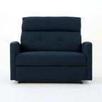 Fauteuil Inclinable Électrique Surdimensionné avec Dossier Capitonnée – Bleu Marine, Tissu Moderne & Cadre Métallique, Usage Individuel