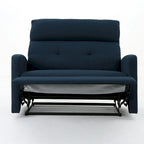 Fauteuil Inclinable Électrique Surdimensionné avec Dossier Capitonnée – Bleu Marine, Tissu Moderne & Cadre Métallique, Usage Individuel