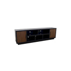 Meuble TV Bridgevine Home Aria de 85 pouces pour téléviseurs jusqu'à 95 pouces, aucun assemblage requis, finition noire et noyer