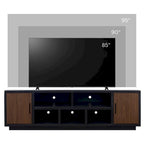Meuble TV Bridgevine Home Aria de 85 pouces pour téléviseurs jusqu'à 95 pouces, aucun assemblage requis, finition noire et noyer