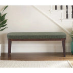 Banc ottoman mi-siècle en cuir synthétique marron / beige / vert pour 1 personne