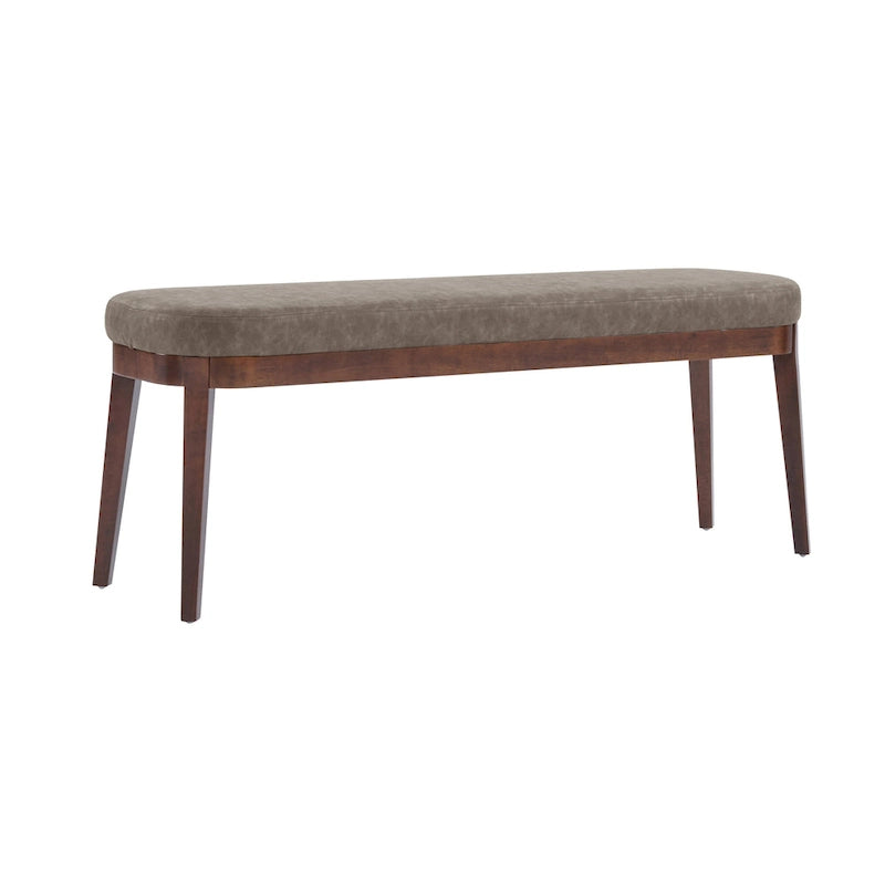 Banc ottoman mi-siècle en cuir synthétique marron / beige / vert pour 1 personne