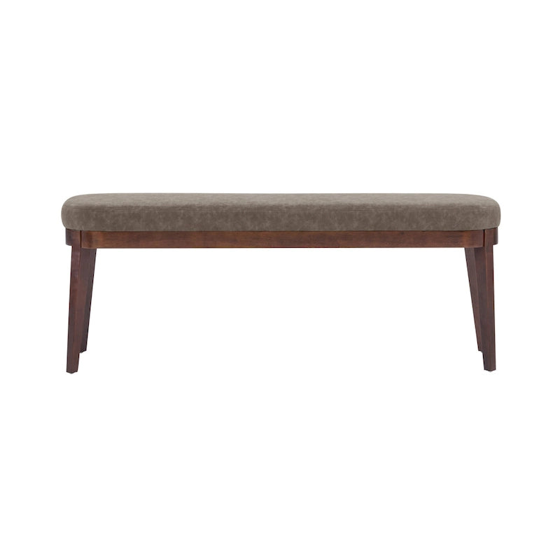 Banc ottoman mi-siècle en cuir synthétique marron / beige / vert pour 1 personne